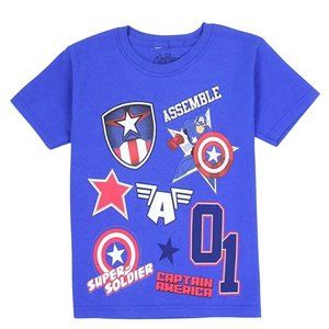 Avengers boys t-Shirt. blue. size 4. 100% cotton. royal blue avengers